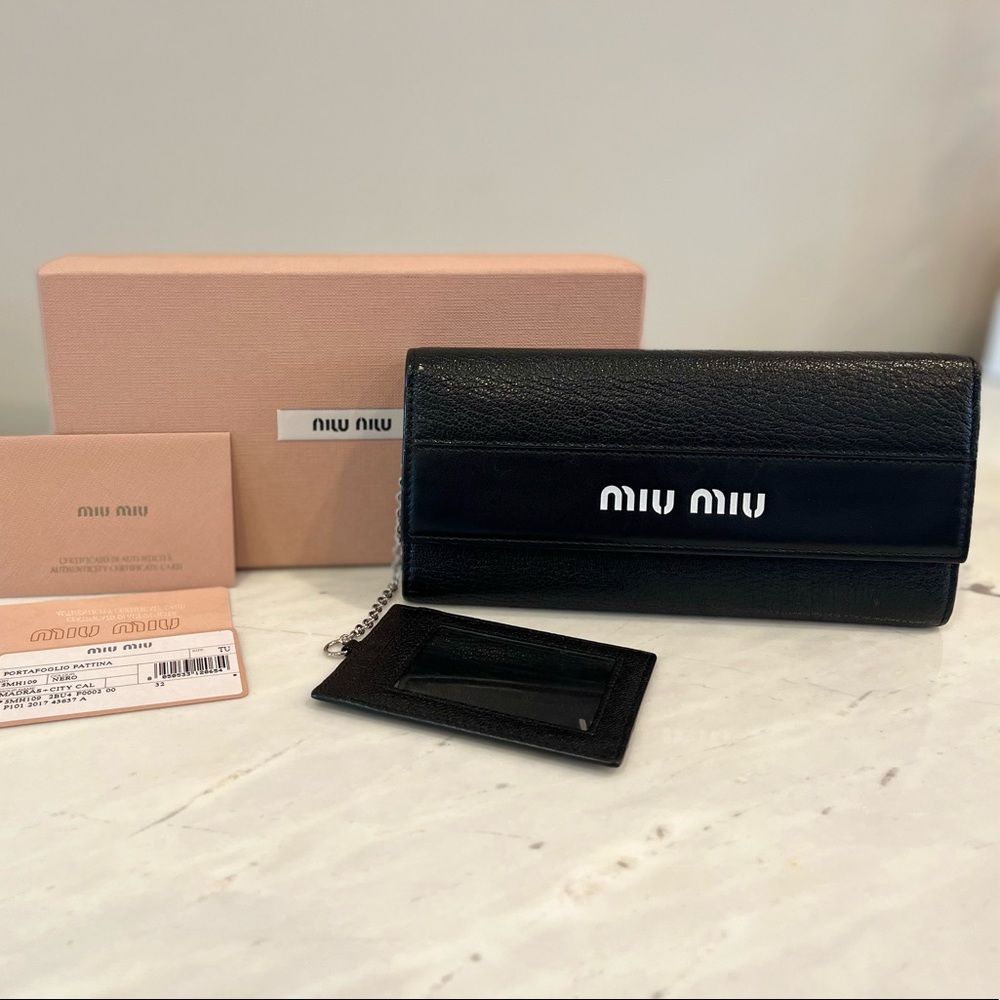 Miu Miu Continental bifold leather womens wallet